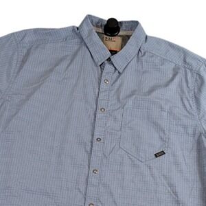 5.11 Tactical Mens XL Short Sleeve Button Up Shirt Blue Grid Ripstop Utility
